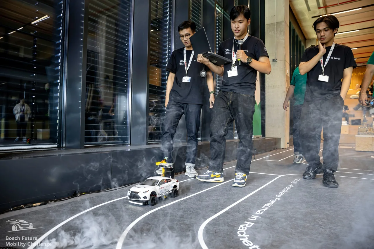 BFMC 2025 autonomous vehicle navigating the competition track