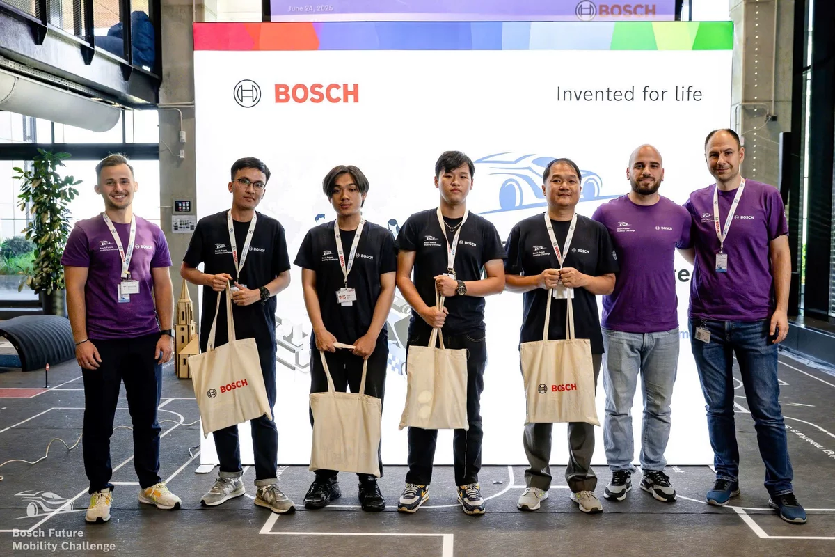 BFMC 2025 team photo at the competition venue